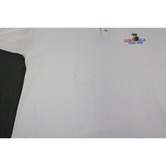 Vintage Ecological Shirt Adult 2XL XXL White Polo Golf Cost Rica Vacation Casual - Picture 4 of 11